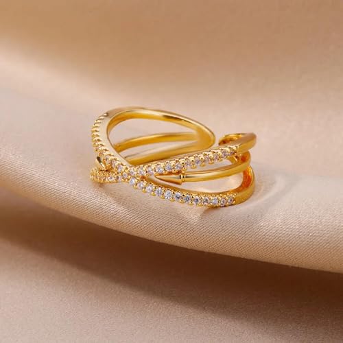Bague croix ouverture ajustable adaptée à toutes les tailles