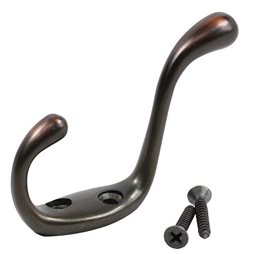 Rok Hardware Heavy Duty Dual Coat Hook, 3-1/2″, Oil-Rubbed Bronze, 10 Pack ROKCH101ORB