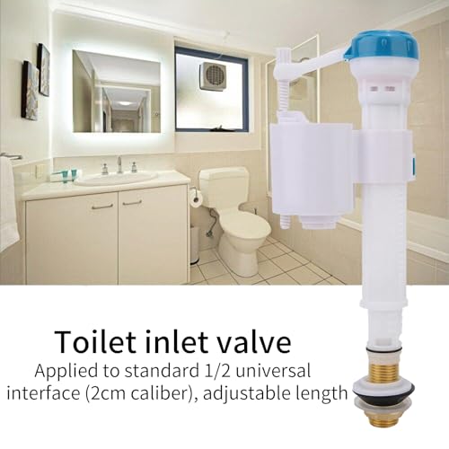 Yuecoom WC-Einlassventil, ABS WC-Druckknopf-Füllventil,Doppelspülungs-Spülkasten Siphon Bad Blau Weiß UK G1/2,Druckknopf-Füllventil für Toilettenspülventile WC-Spülventile (Kupfer)