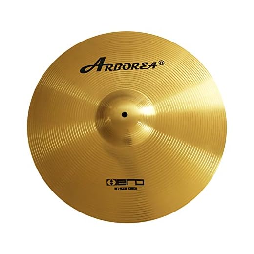 Arborea Crash Cymbal 18" Gold Hero Brilliant Finish Bright Sound Drum Cymbal For Practice (18"Crash）
