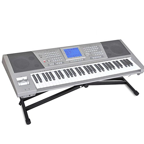 Lyrlody - Soporte para teclado, soporte para teclado de estilo X, portátil, doble soporte para órganos de música eléctrica, altura ajustable para 61 u 88 teclas