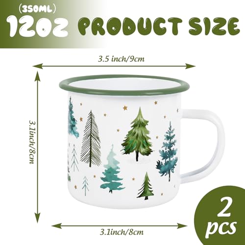 Juego de 2 Mugs de Café Mini Navidad 12oz Acero Esmaltado miniatura 2
