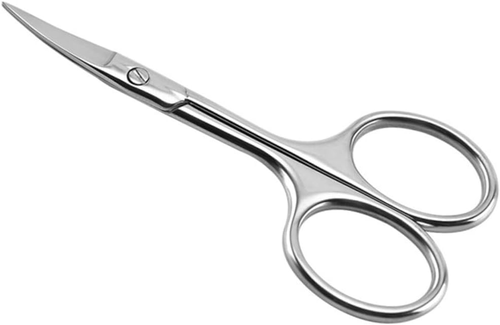 Angoily 8pcs Men Beard Scissors Mustache Scissors Barber Shop Shears Nose Hair Trimmer Precision Cutting Random Color