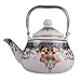 teteras Hervidor Tetera De Esmalte 1.5L Tetera Floral De Porcelana Grande Esmalted Tetetón De Té De Agua Colorida Pote De Tetera De Té For Stovetop (Color : A)