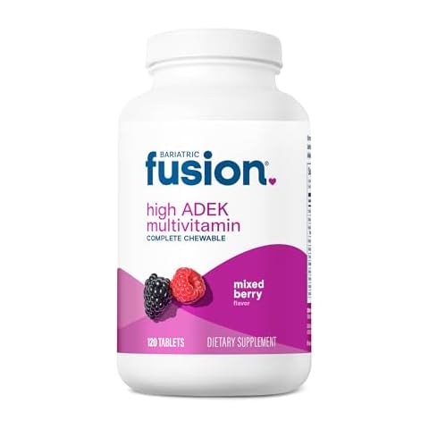 Bariatric Fusion Chewable Multivitamin with High ADEK Vitamins | Multi for Duodenal Switch Patients | Mixed Berry Flavored Tablets | with Iron and Calcium | One Month Supply Cover