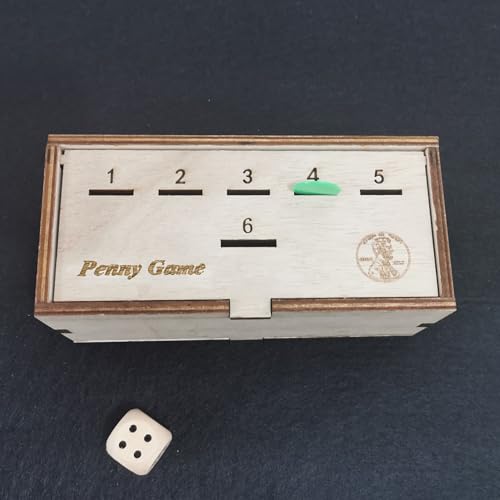 Penny Game juego de mesa de dados madera para 2-6 jugadores miniatura 6