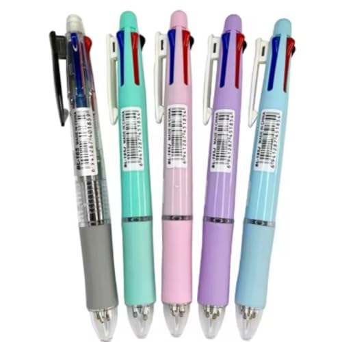 Bolígrafos borrables 4 en 1, Multicolor, 4 Colores, retráctil, 0,5 mm, Tinta Multicolor para Oficina, Suministros Escolares, Estudiantes, niños, Regalo