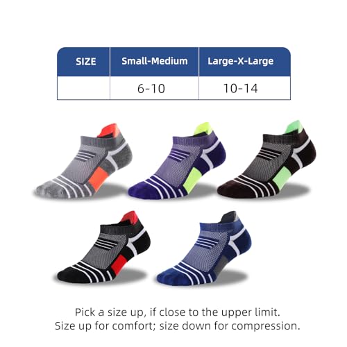 Kodal Copper Cushioned Athletic Ankle Socks, Low Cut Training Socks, Odor Free, Moisture Wicking, Arch Compression (5 Pairs)3