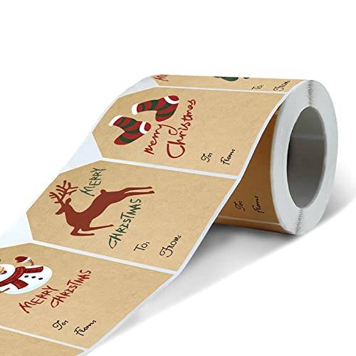 5 * 7.5cm 250 Piezas Pegatinas de Navidad,Etiquetas Autoadhesivas para Escribir Pegatinas de Papel Kraft,Bodas,Hechas a Mano,Envoltura de Regalos,Pegatinas para Pasteles y Sellado Cover