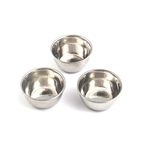 Set de 3 tazones mezcladores de acero inoxidable 4.5" ancho 2" alto miniatura 1