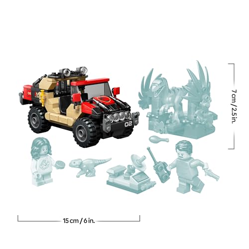 Jurassic World Fuga dal Raptor sul Fuoristrada - Include 2 figure di Dinosauro Giocattolo, una Macchina e 2 Minifigure - Regalo per Bambini e Bambine da 6 Anni Fan del Film La Rinascita - 76972 - Lego - Immagine 2