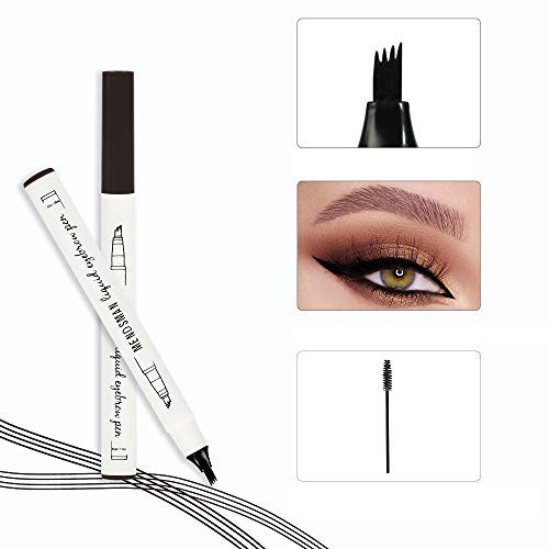 Eyebrow Tattoo Pen Microblading Eyebrow Pencil with a Micro-Fork Tip Applicator Creates Natural Looking Brows Effortlessly and Stays on All Day(2 pc/set,Reddish Brown) (Reddish Brown)