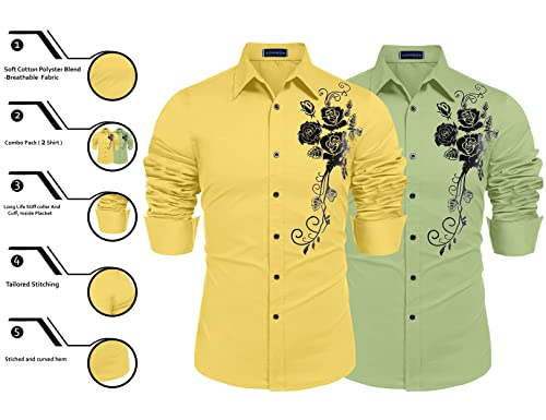 Image of Zombom Men's Regular Fit Cotton Blend Printed Full Sleeve Casual Shirts