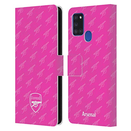Housse Arsenal FC Samsung A21s Rose Étui Cuir pour le Stade