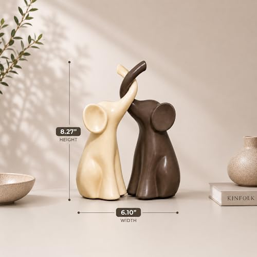 Set de 2 Figuras Decorativas de Elefante en Cerámica miniatura 3