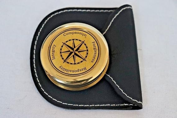 Shaan mfg Antique Brass Nautical Pocket Compass for Hiking, Camping, Motoring, Boating, Backpacking Vintage Navigation | Decorative Gift Item-image-25