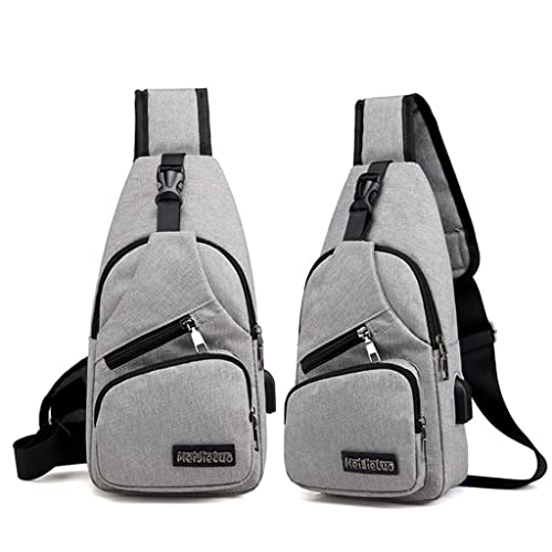 gazechimp Homens Da Moda Sling Chest Bag Outdoor Travel - Cinza