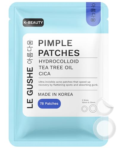 LE GUSHE Korean Pimple Patches for Face (78 Dots) - Hydrocolloid ...