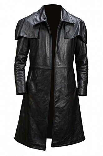 Yolo Jackets Men's New NCR Veteran Ranger Cowboy Western A-7 Brown Long Duster Coat Leather Trench Coats Men Full Length