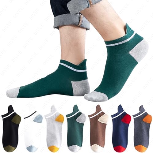 DIVUE Ankle Length Cotton Socks Unisex – Pack of 7 Multicolor Soft & Breathable Everyday Use Socks for Men & Women – Durable Stretchable Comfort Fit – Casual & Office Wear