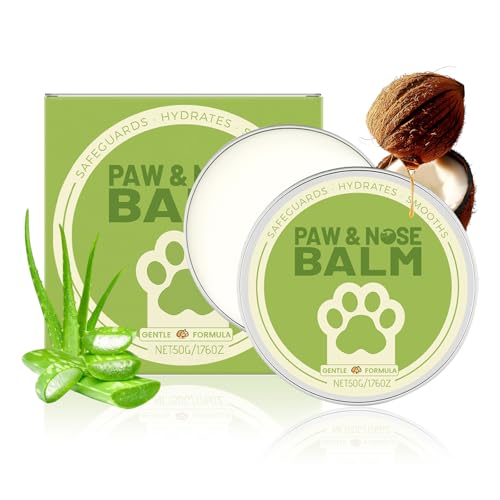 FlowFish [50 g/1.76 oz *2] Dog Paw Balm with Coconut Oil for Dogs and Cats