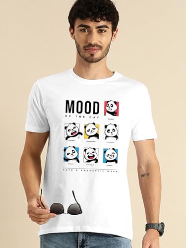 Image of Bewakoof Men's Printed 100% Cotton T-Shirt - Regular Fit, Round Neck, Half Sleeves