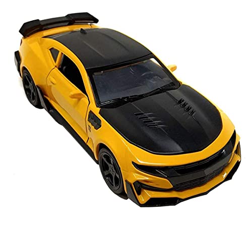 Image of 1:32 Scale Chevrolet Camaro Yellow Toy Car | Metal Pullback Diecast Car for Kids with Openable Doors, Sound, Light Effects Toy for Car Enthusiasts (Color As Per Available)