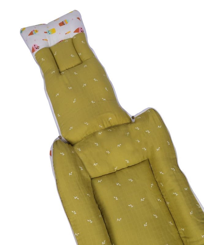 Image of VoiDrop 100% Muslin Baby Sleeping Bag 3 in1 Comfortable for Baby Carry Bag 0-6 Month Sleeping Bag (Olive Green)