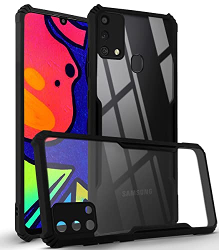 Image of Jkobi Back Cover Case for Samsung Galaxy M21s (Crystal Glass Back | Camera Protection | Shockproof Bumpers | Professional Black)
