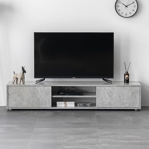 モダンデコ テレビ台 32-50型 対応 150cm幅 モルタルグレー ローボード...