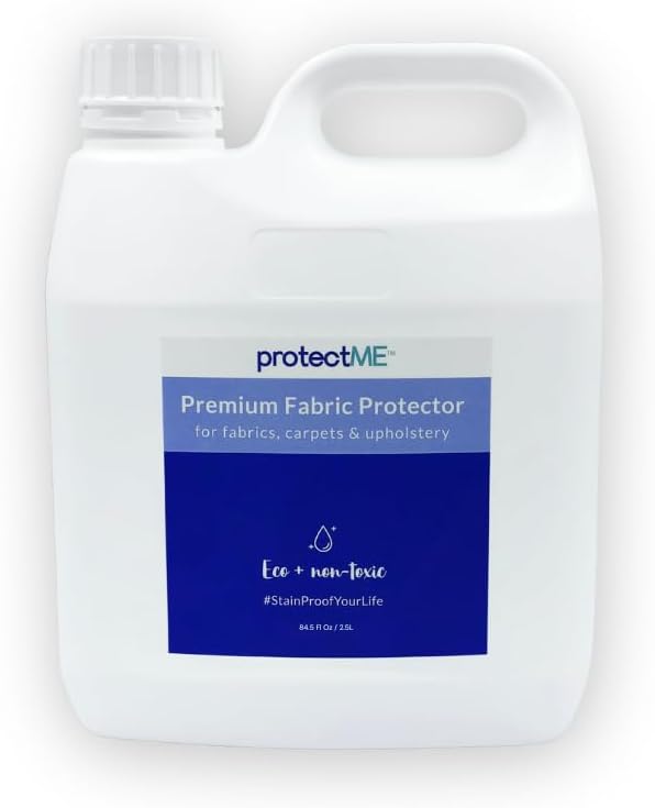 protectME Fabric Protector and Stain Resistant Spray - Upholstery Fabric Spray for Stain Guard for Carpet, Shoes, Couch, Sofa - Non Toxic, Water Based Furniture Protector - 84.5 Fl. Oz.