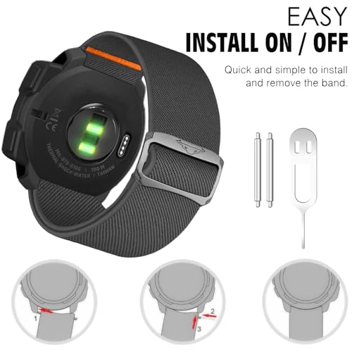 Correa elástica de nylon para Garmin Instinct 45mm miniatura 5