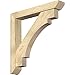 Ekena Millwork BKT0604X38X38MRC06RDF Merced Slat Rough Sawn Bracket w/Offset Brace, Douglas Fir