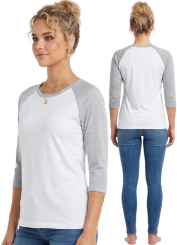 Image of ToBeInStyle Women's Classic Two Color Cotton Baseball T-Shirts