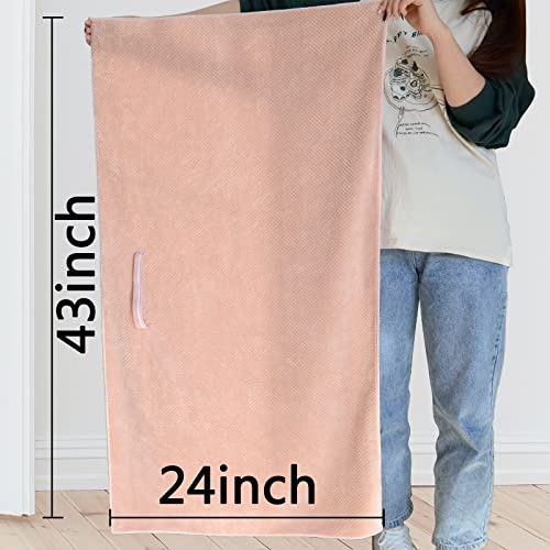 Chloven 2 Pack Extra Large Microfiber Hair Towel Wrap For Women,43 Inch X 24 Inch Anti Frizz Hair Drying Towel With Elastic Strap,Hair Wrap Towels Absorbent Quick Dry Hair Turbans For Drying Long Hair #TOP2