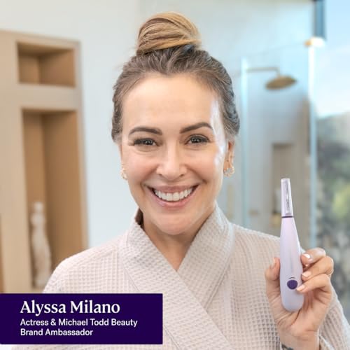 Michael Todd Beauty Sonicsmooth Pro+ Dermaplane Razor for Women Face + Eyebrow Trimmer Dermaplaning System w/LED Light P - Additional View