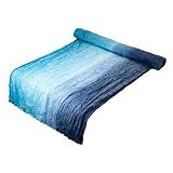 Multi Color Fade Cheesecloth Table Runner- These Boho, Natural, Light Cheesecloth Runners for Your Wedding, Shower, Party or Special Occasion. (Purple to Teal Multi Color) (Blue Fade)