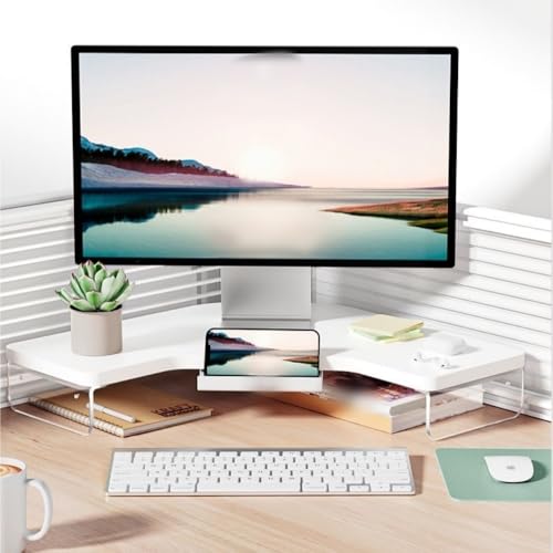 Soporte de esquina ajustable para monitor con cajón miniatura 6