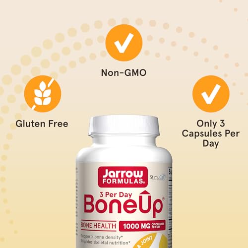Jarrow Formulas BoneUp Three Per Day for Bone Density and Skeletal Nutrition, Includes Vitamin D3, K2 (as MK-7) and Calcium, 180 Capsules, 60 Day Supply - Image 6