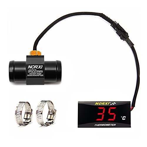 Thermomètre numérique pour moto avec capteur universel étanche alarme rouge