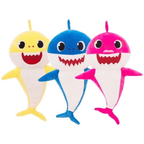 DKLQXCE Baby-Shark Juguetes De Peluche, 3pcs Figura Peluche Shark Animal, De Dibujos Animados Lindo Figura De Peluche Alivio del Estrés Juguete para Regalar a Niños y Niños Favoritos