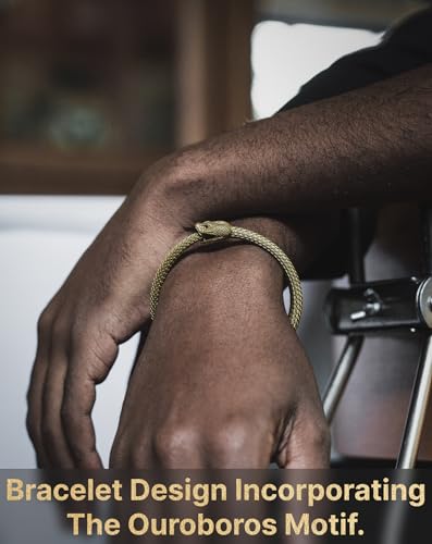 COPPERTIST.WU Ouroboros Bracelet Snake Cuff Bangles Talisman Viking Jewelry Gifts Retro Brass Bracelets for Men Women (4 Sizes)2