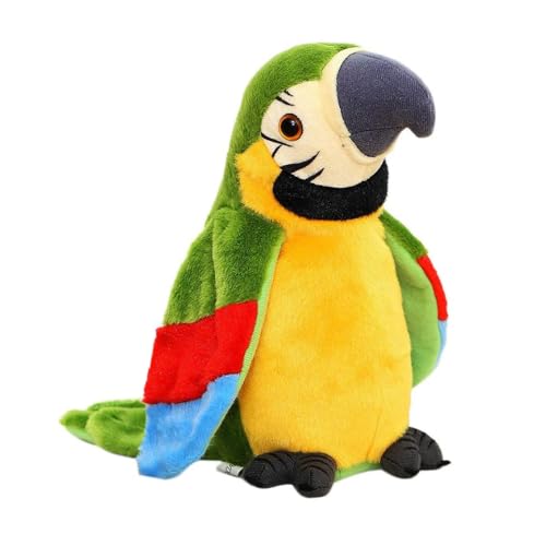MAGIC SELECT Loro de Peluche Parlante Que Repite Sonidos y con Canciones en Varios Idiomas. Juguete Interactivo, Regalo para Niños y Bebés. Bateria Recargable USB.