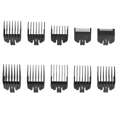 10 Pièces Sabots Tondeuse, Peignes Guide de Coupe 1,5 mm à 25 mm, Limite Peigne pour Tondeuse à Cheveux, Accessoires de Remplacement Compatibles avec la...