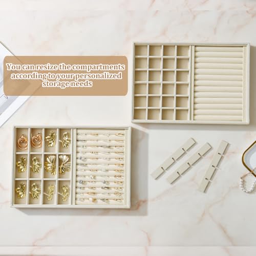 Image of Large Velvet Jewelry Tray Display Drawer Inserts 2 Pack