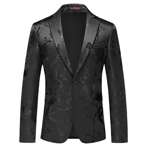 Rogers & Morris Blazer for Men Casual Slim fit Suit Jacket Dress Party Floral Men's Sport Coat Chaqueta de Traje para Hombre
