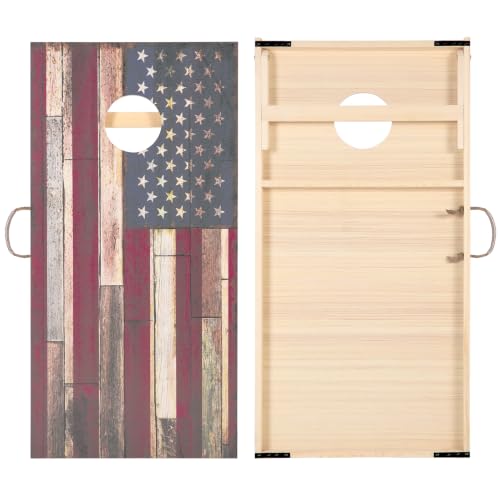 Image of Sportdo 4x2 ft Solid Wood Cornhole Set with 8 Bean Bags, Regulation Size Cornhole Board Set for Adults, Cornhole Game Set for Tailgate Backyard Toss Games Indoor&Outdoor Activities
