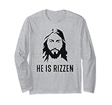 he is rizzen - divertente gesù cristo meme christian faith love maglia a manica
