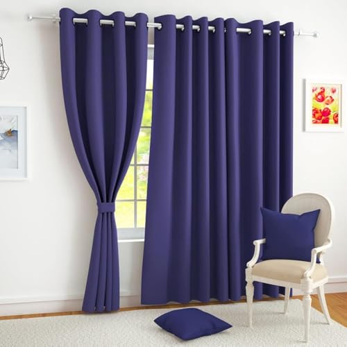 Story@Home Cortinas opacas para habitación con ojales aislantes térmicos, cortinas opacas para dormitorio (3 piezas, puerta larga, 2,7 m)