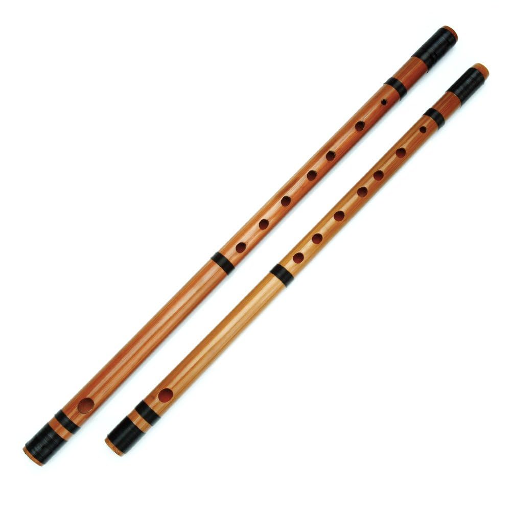 Musikflöten, C-Maßstab, 6-Loch, 35,6 cm, Bambusflöte, Bansuri, mit Flöte, Tragetasche